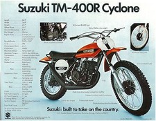 SUZUKI Brochure TM400 TM400R Cyclone and TS250 TS250R 1971 Sales Catalog REPRO