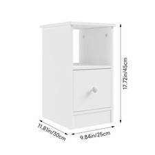 Narrow Bedside Stand Drawers Cabinet Slim Wood Nightstand End Side Table Bedroom