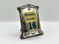 Edwardian Sterling Silver Fronted Perpetual Desk Calendar - missing date cards