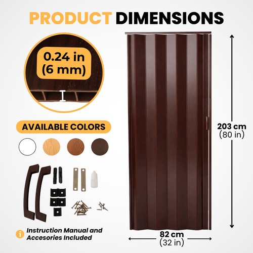 Pvc folding door 82x203cm - folding,