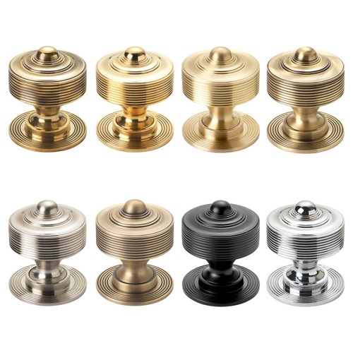 Solid brass reeded centre door - brass,
