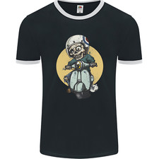 Mod Scooter Moped Skull Mens Ringer T-Shirt FotL
