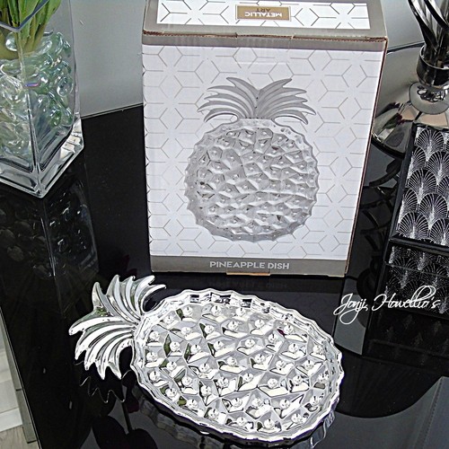 Silver diamante pineapple dish - silver,
