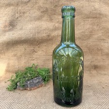 Antique green glass beer - green,