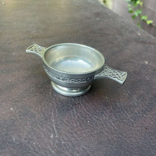 Vintage pewter quaich bowl - vintage,