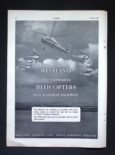 Original 1959 advert westland - original,