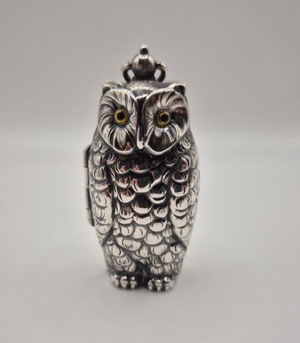 Antique owl silver plated - owl,