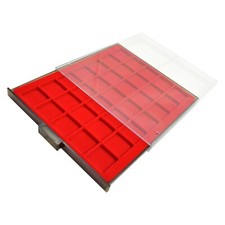 Coin Box Protection Display Drawer Tray for 35 Coins 36 mm square holes /5