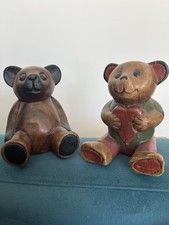 Hand Carved Wooden Teddy Bear