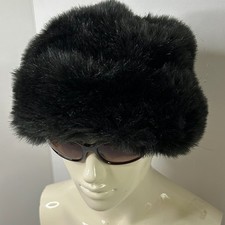 Ladies Black Winter HAT cossack style-faux fur-River Island-Size M-L 59cm / 23"