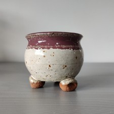 Small glazed bonsai clay plant pot 8cm x 7cm