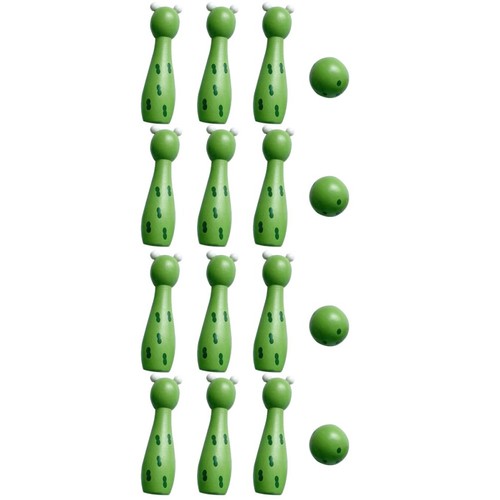 Green wooden bowling - wooden,