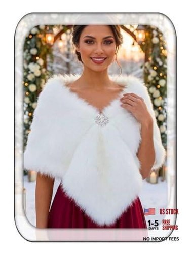 Faux fur shawl wedding - faux,