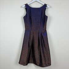 Coast Dress Party Copper Blue Two Tone Shimmer Skater Cocktail Womens 6 - 12 New