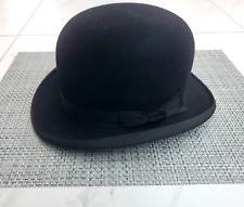 Vintage Black felt Bowler Hat by GA. Dunn & Co London, size 120 678 excellent