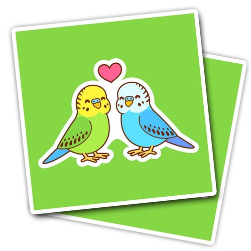 Vinyl stickers budgie - 2x,