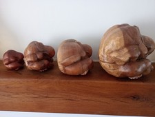 Vintage Wooden Weeping Buddah Collection.