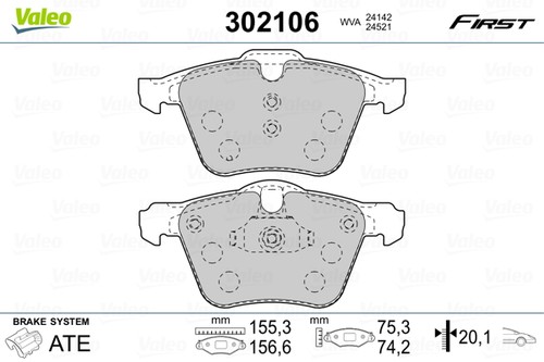 Valeo 302106 brake - valeo-oe, pad