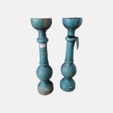 Pair Of Large Turned Wooden