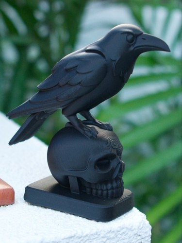 Gothic raven skull - raven, ornament