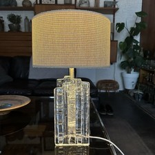Stunning 1960s Large Brutalist Pukeberg Swedish Glass Lamp Base - Uno Westerberg