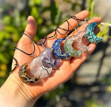 Crystal Moon Crescent Necklace
