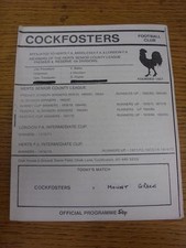 09/09/1989 Cockfosters v Mount