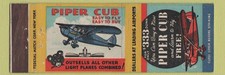 Matchbook Cover - Piper Cub Airplane