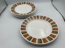 6 X Vintage Lord Nelson Pottery Dinner Plates 26cm Made In England 