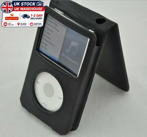 Black leather case cover - black, for