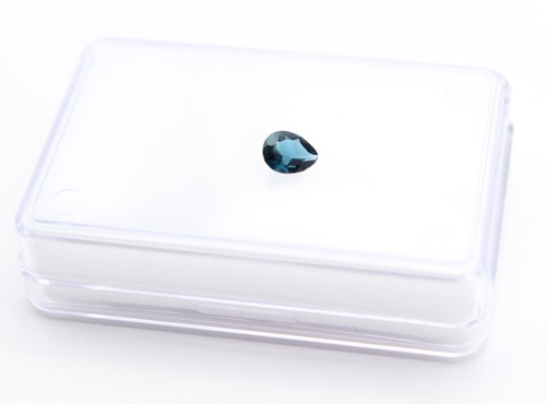 Blue tourmaline faceted - blue, drop