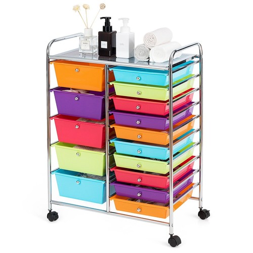 Drawer rolling storage cart - 15-drawer,