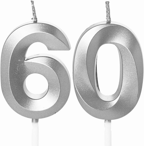 60th birthday candles number - -,