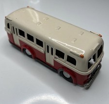 Vintage Tinplate Bus Red/White “S” With Clockwork Motor (No Spring) 13.5cm Long