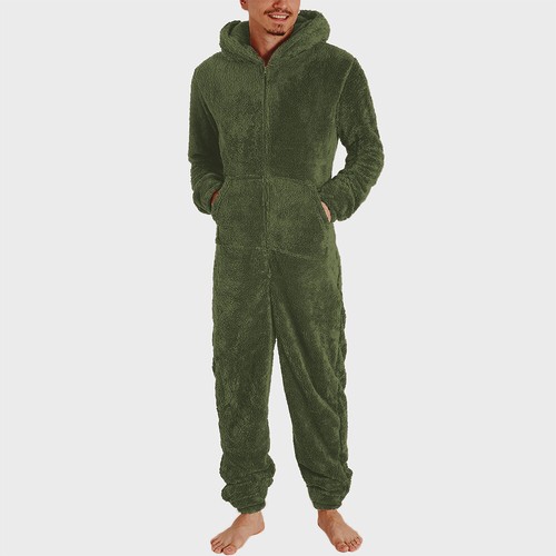 Mens teddy bear fleece 1onesie - bear,