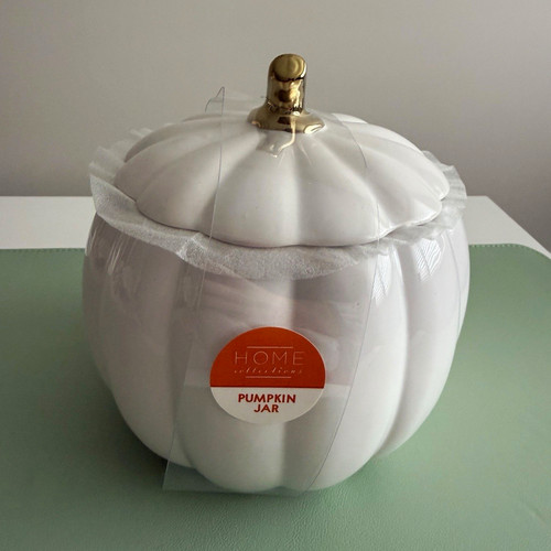 White pumpkin jar - with,