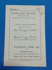 Vintage Rugby Programme Wales