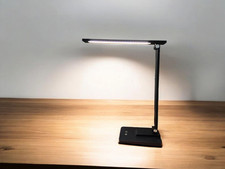 Led Table Lamp Eye-caring Desk Light 5 Modes Touch Control Memory Function Black