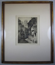 Antique Etching c1940s A