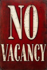No Vacancy Metal Sign, No