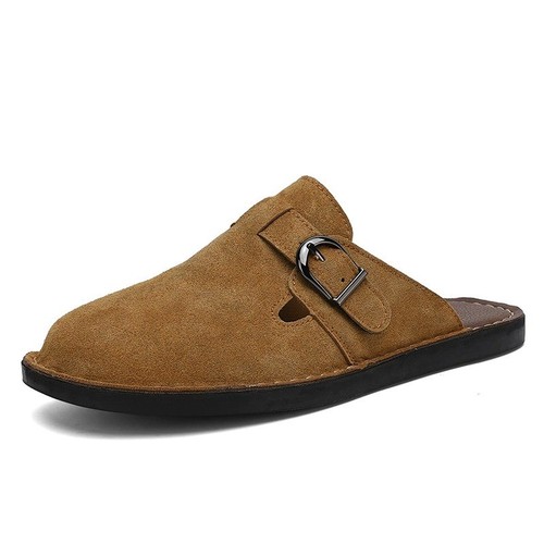 Mens slip leather sandals - slip, on