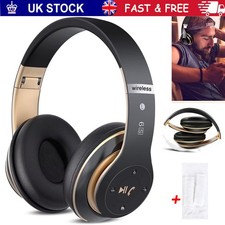 Wireless Bluetooth 5.1 Headphones Noise Cancelling Over-Ear Stereo Earphones UK