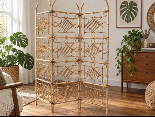 Vintage 1970s bamboo rattan - vintage, 3