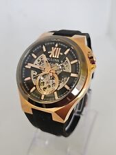 Bulova Maquina Rose Gold Skeleton Automatic Watch For Men