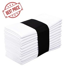 12 X White Cotton Napkin Table