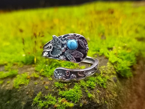 Sterling silver spoon ring - silver,