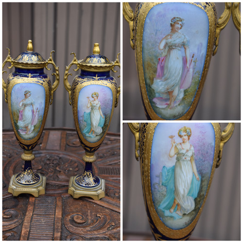 Pair antique 19thc sevres - 19thc,