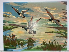 D Wakin 1965 Beautiful Duck Oil Painting On Board 40x30cm