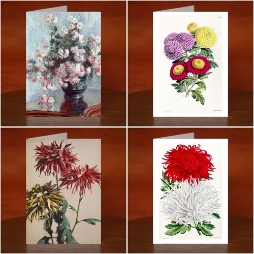 Chrysanthemum themed greeting - chrysanthemum,