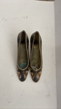 Vintage Brass Enamel High Heel
